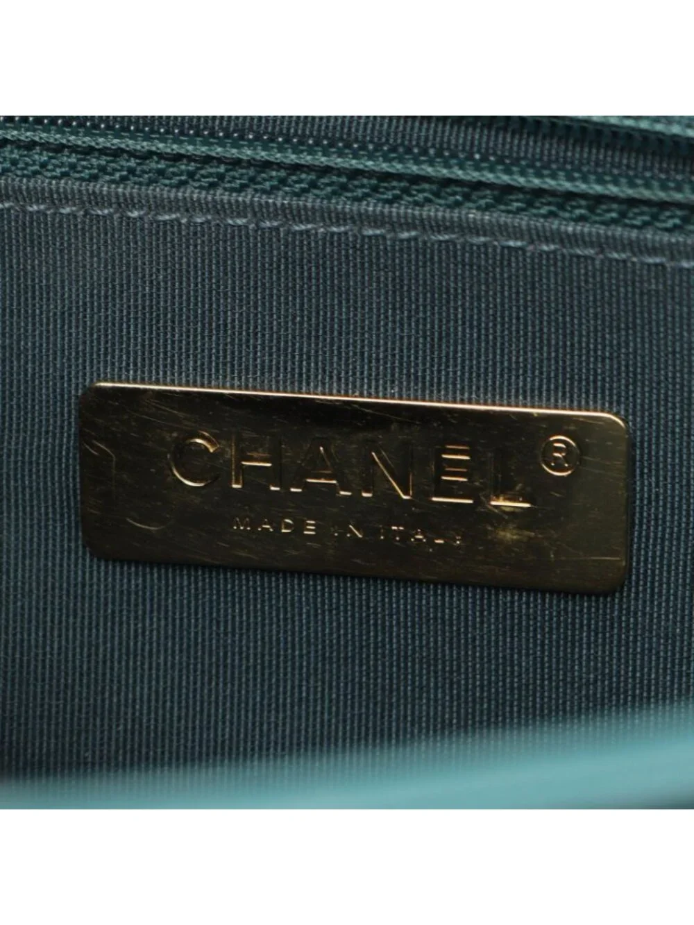 Chanel Shoulder Bag Quilted 2-Way Blue Green Leather